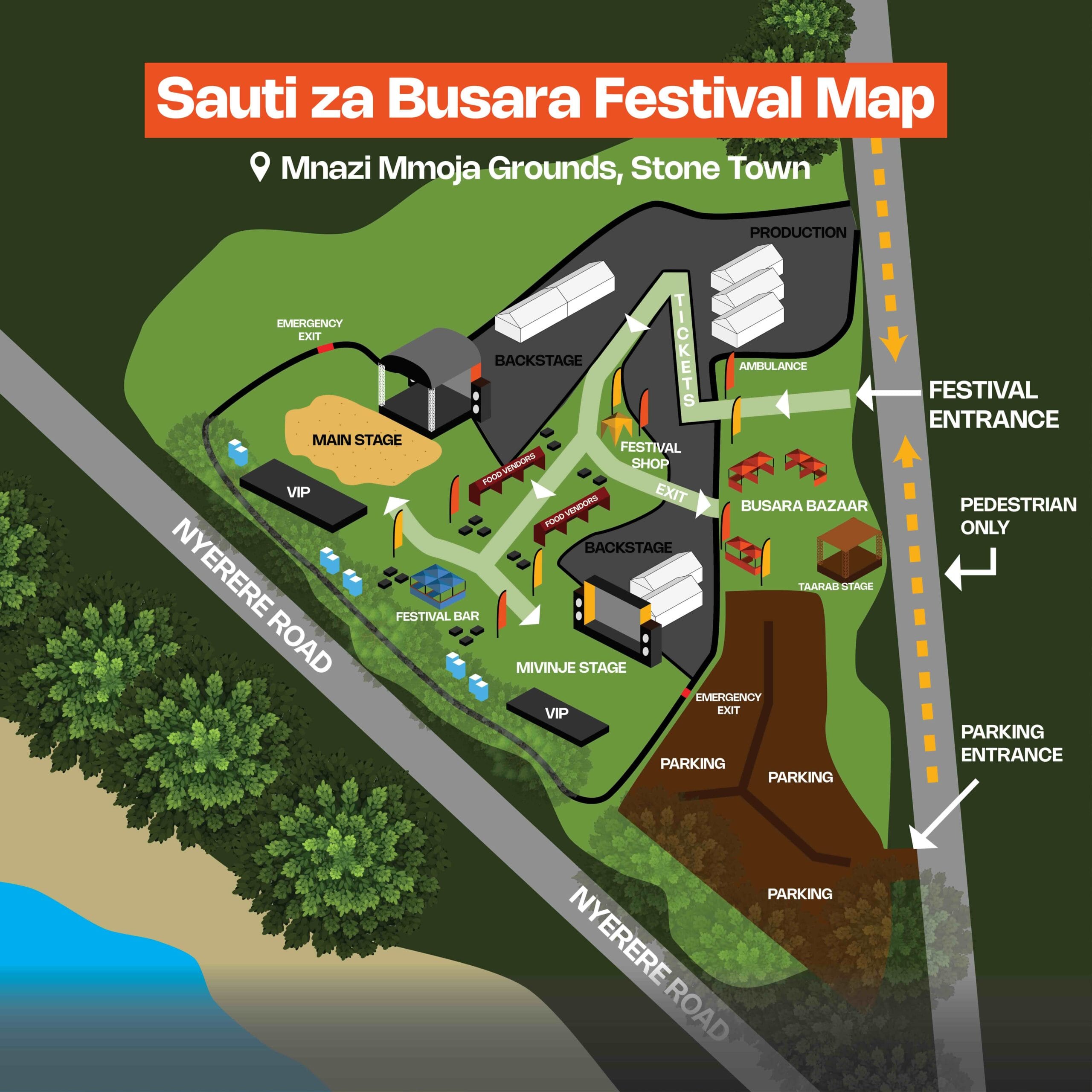 Road map for Sauti za Busara Festival